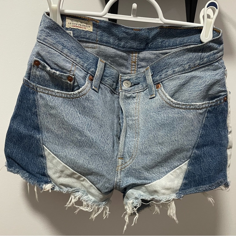 Levi's 501 Mid Rise Colorblock Denim Shorts